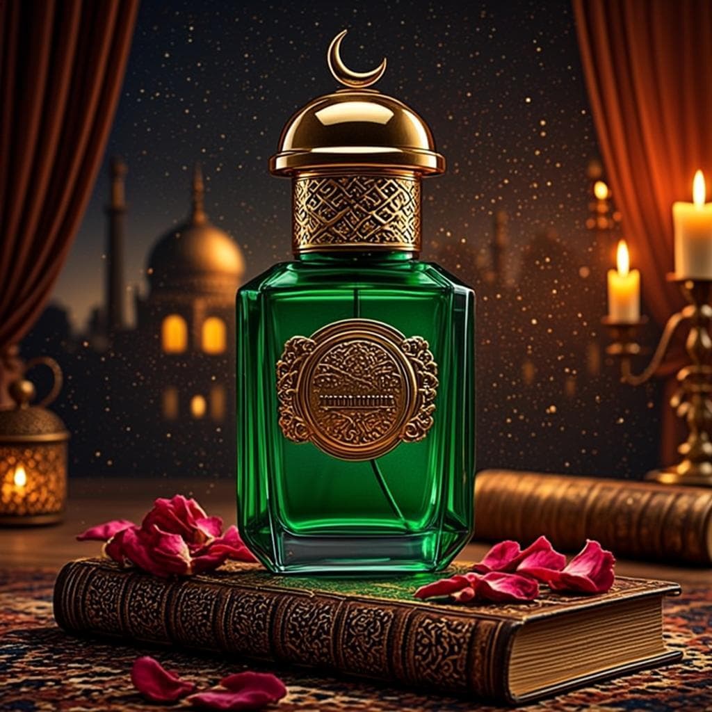 Najaf al-Ashraf — parfum Maoun en flacon cristal émeraude