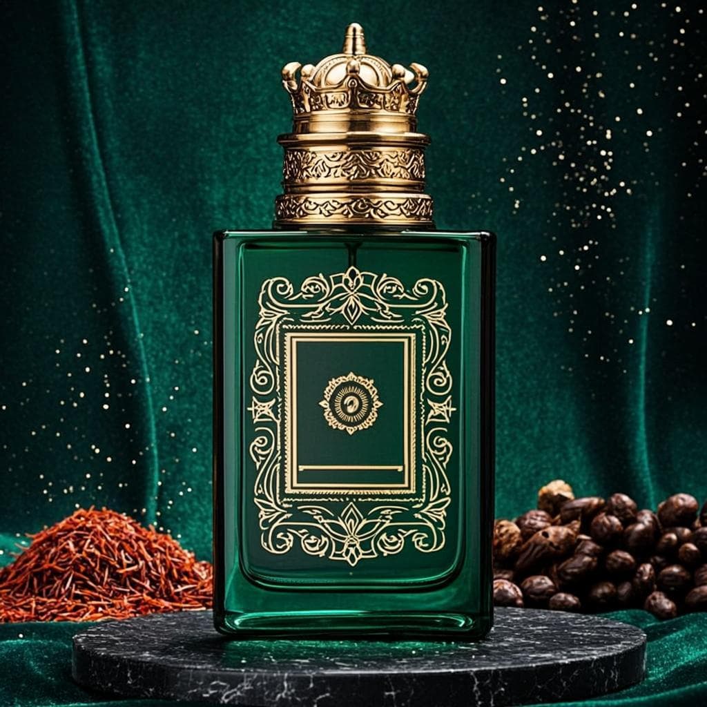 Rouhollah — parfum Maoun en flacon cristal émeraude